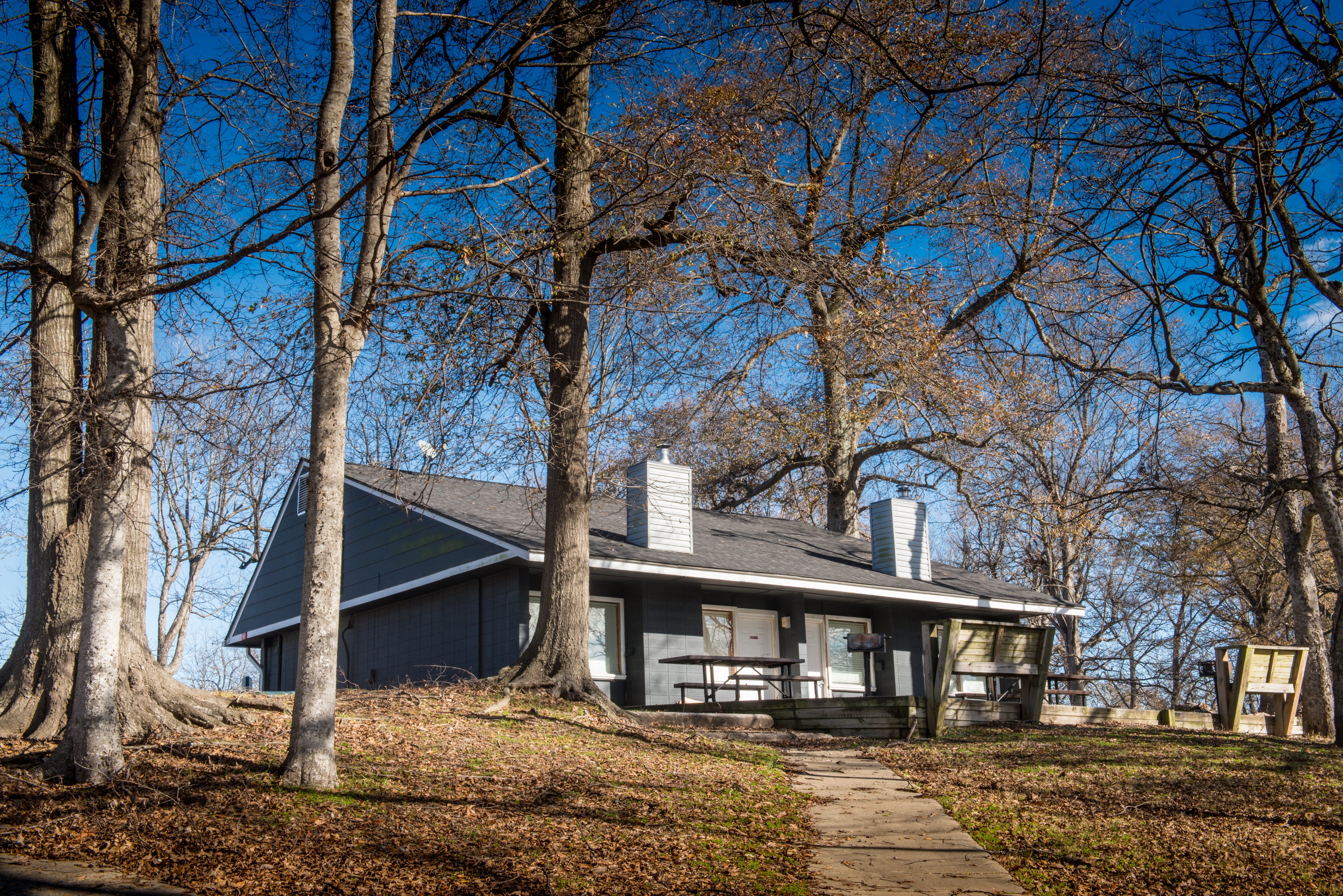 Lake Chicot State Park cabin in the woods