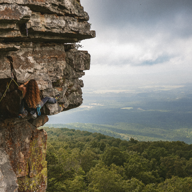 Rock climbing at Mount Magazine State Park